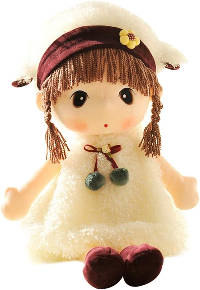 Plush Baby Girl Doll with Clothes and Hat Skirt