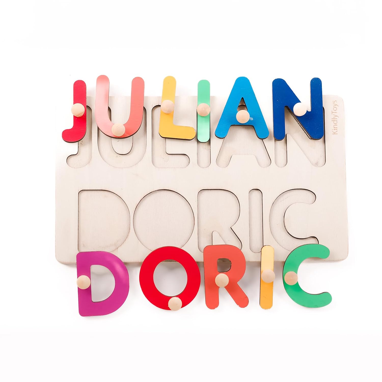 Customized Name Puzzle for Toddlers - Busy Board with Fixed I J Letters