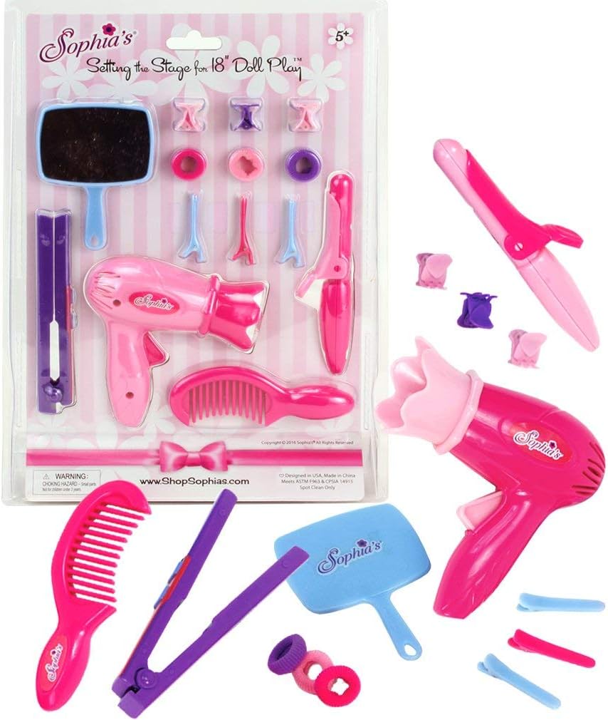Sophias 18 Inch Doll Hair Care Set with 14 Accessories