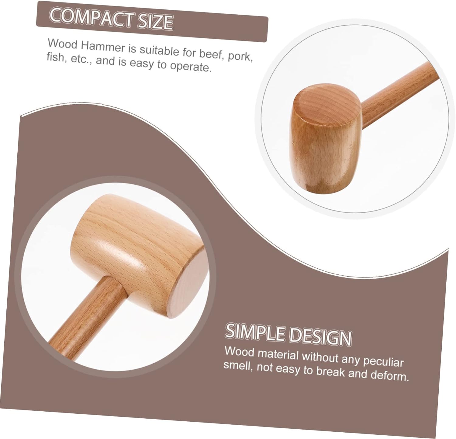 VICASKY Mini Wooden Hammer for Baby and Toddler Play