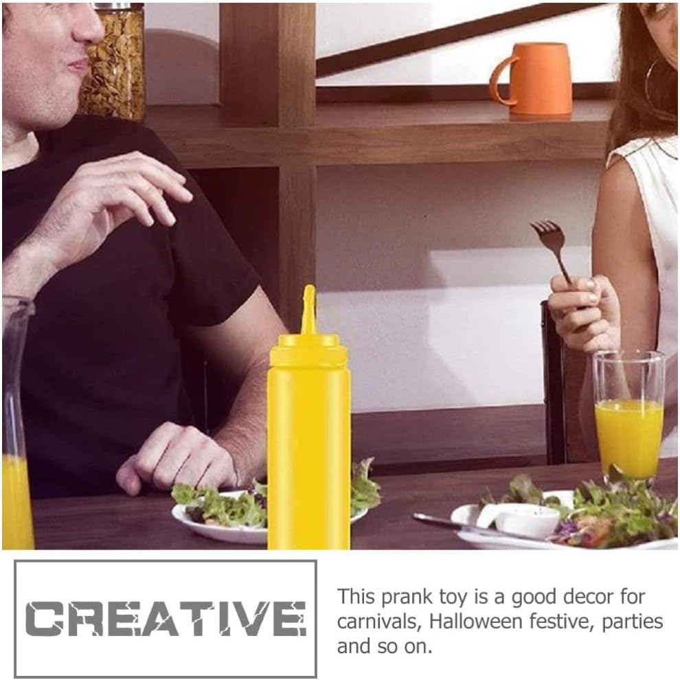 STOBOK 2Pcs Fake Mustard and Ketchup Bottle Prank Toy