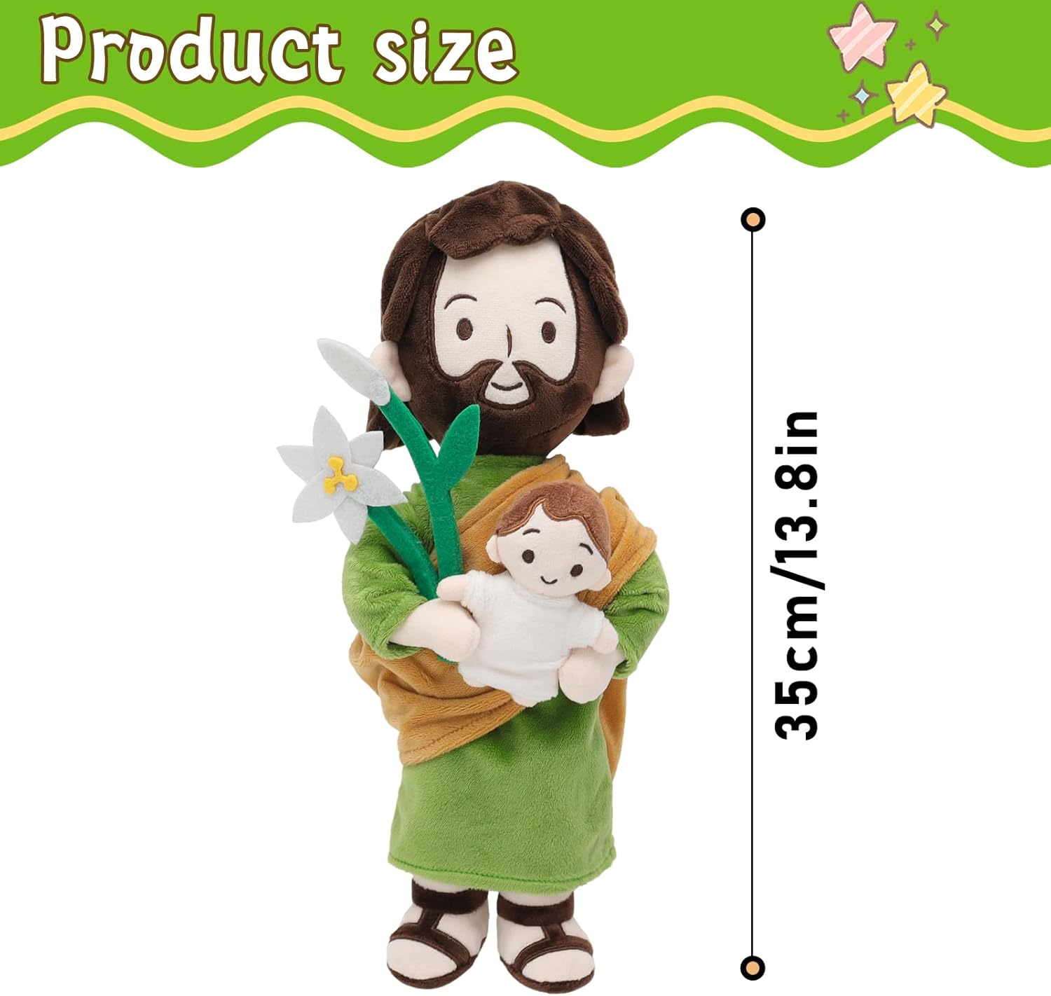 Yelakey St Joseph Plush Jesus Doll Christian Gift