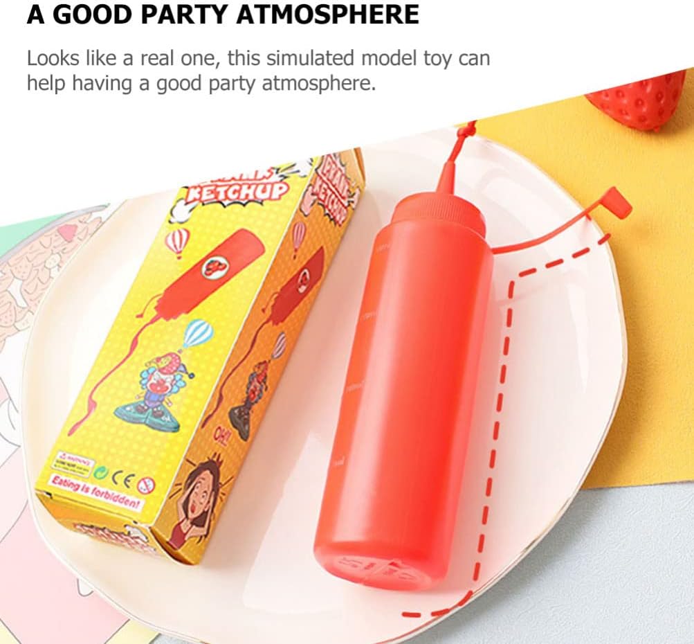 STOBOK 2Pcs Fake Mustard and Ketchup Bottle Prank Toy