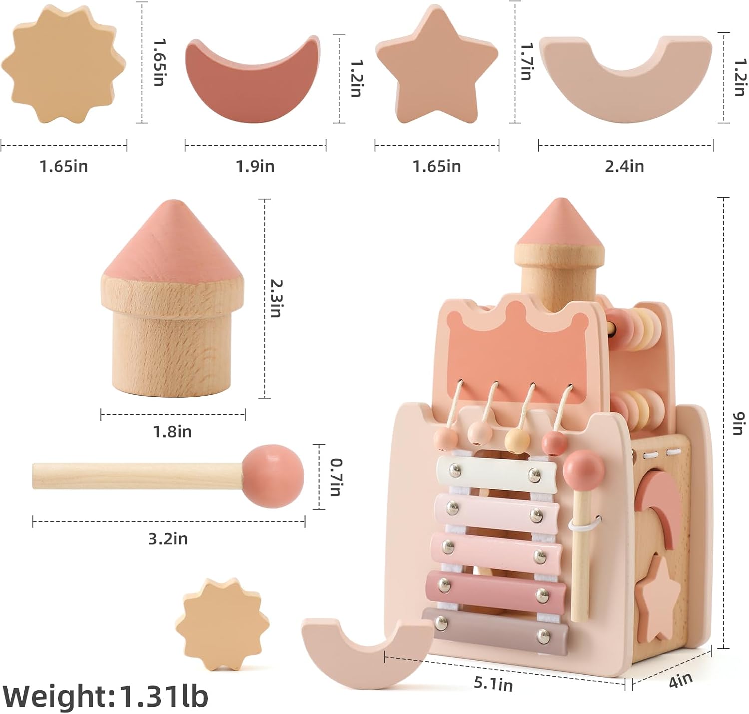 YOUUYS Castle Activity Cube for Kids 3 Years