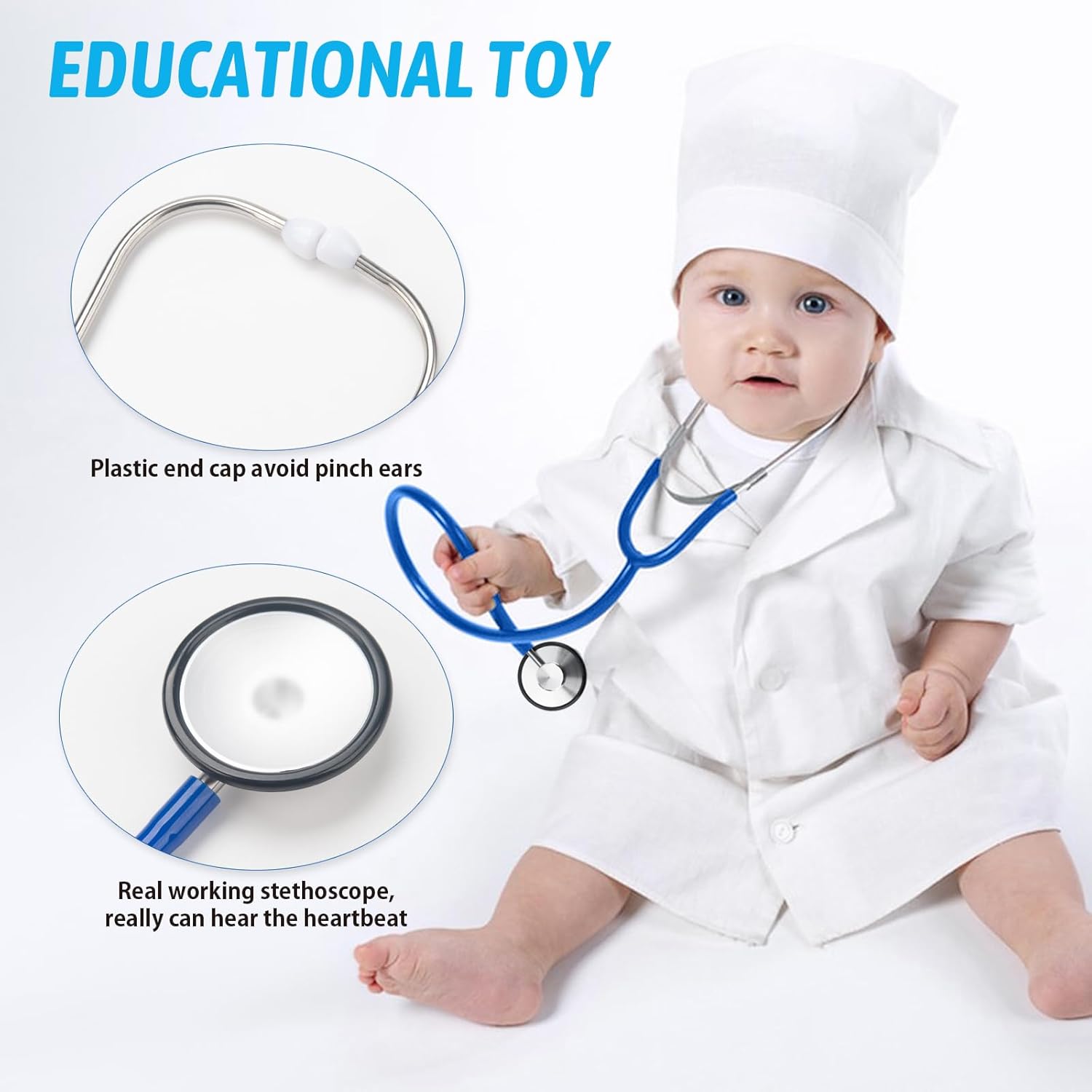 ERDOGLY Doctor Costume for Kids Toddler Lab Coat with Stethoscope