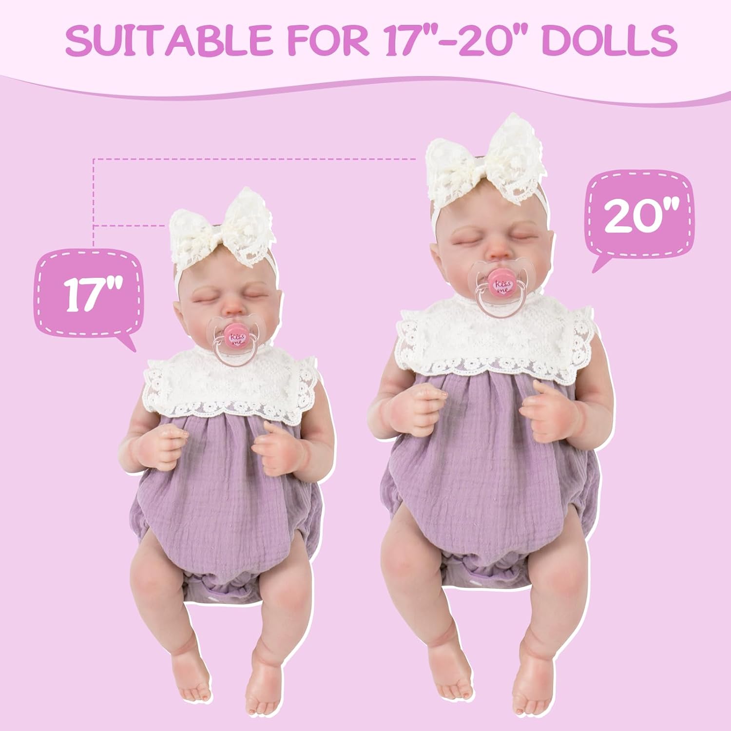 Aori Reborn Baby Doll Purple Outfit with Lace Headband