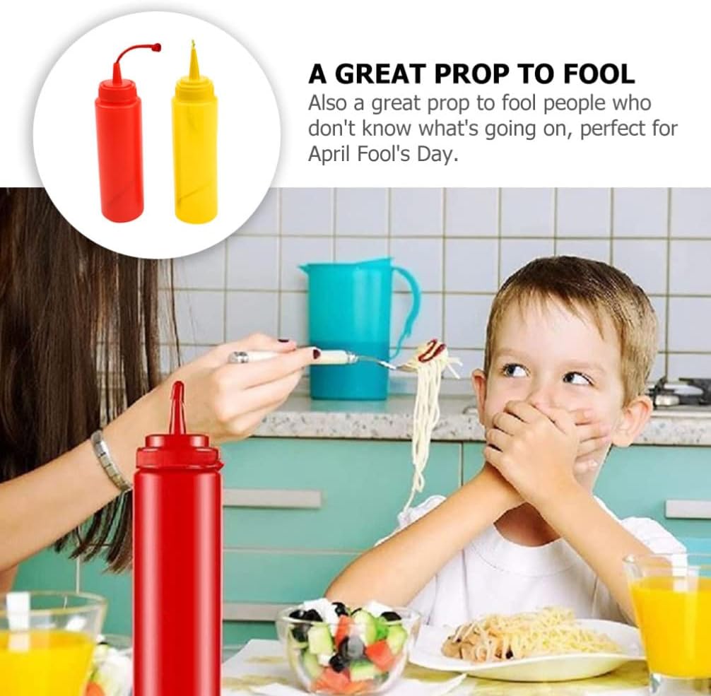 STOBOK 2Pcs Fake Mustard and Ketchup Bottle Prank Toy
