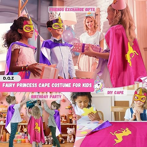 DQZ Superhero Cape with Rainbow TuTu for Girls 3-8
