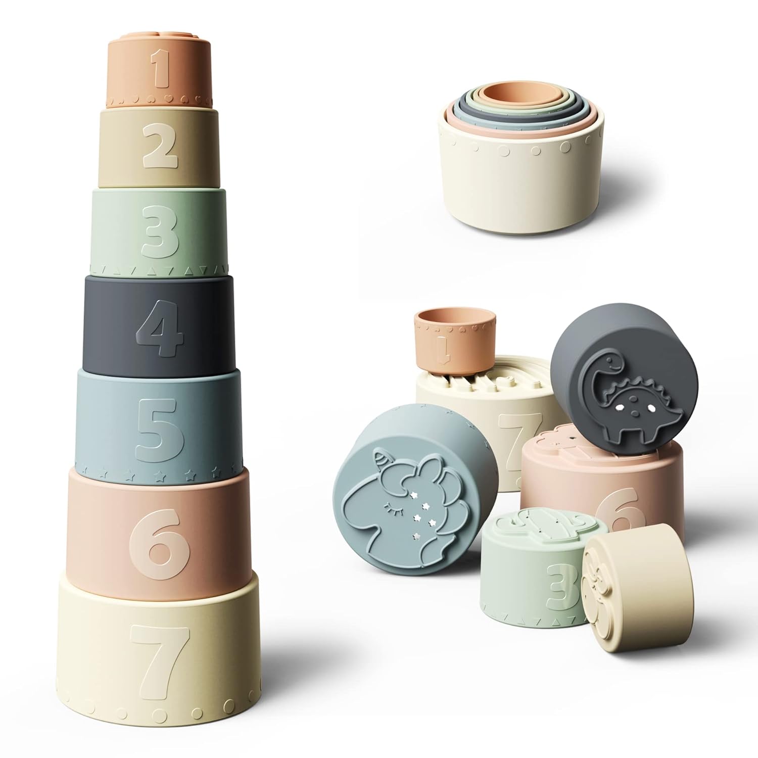 Moonkie Stacking Cups Toy for 6 Months 7 Piece Set 1