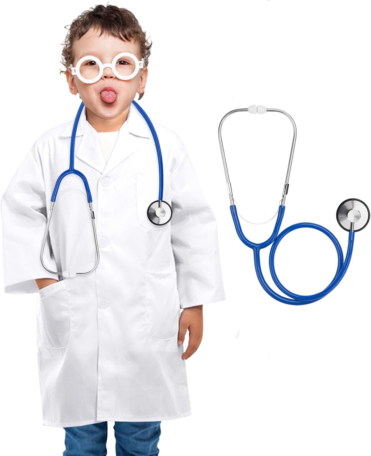 ERDOGLY Doctor Costume for Kids Toddler Lab Coat with Stethoscope