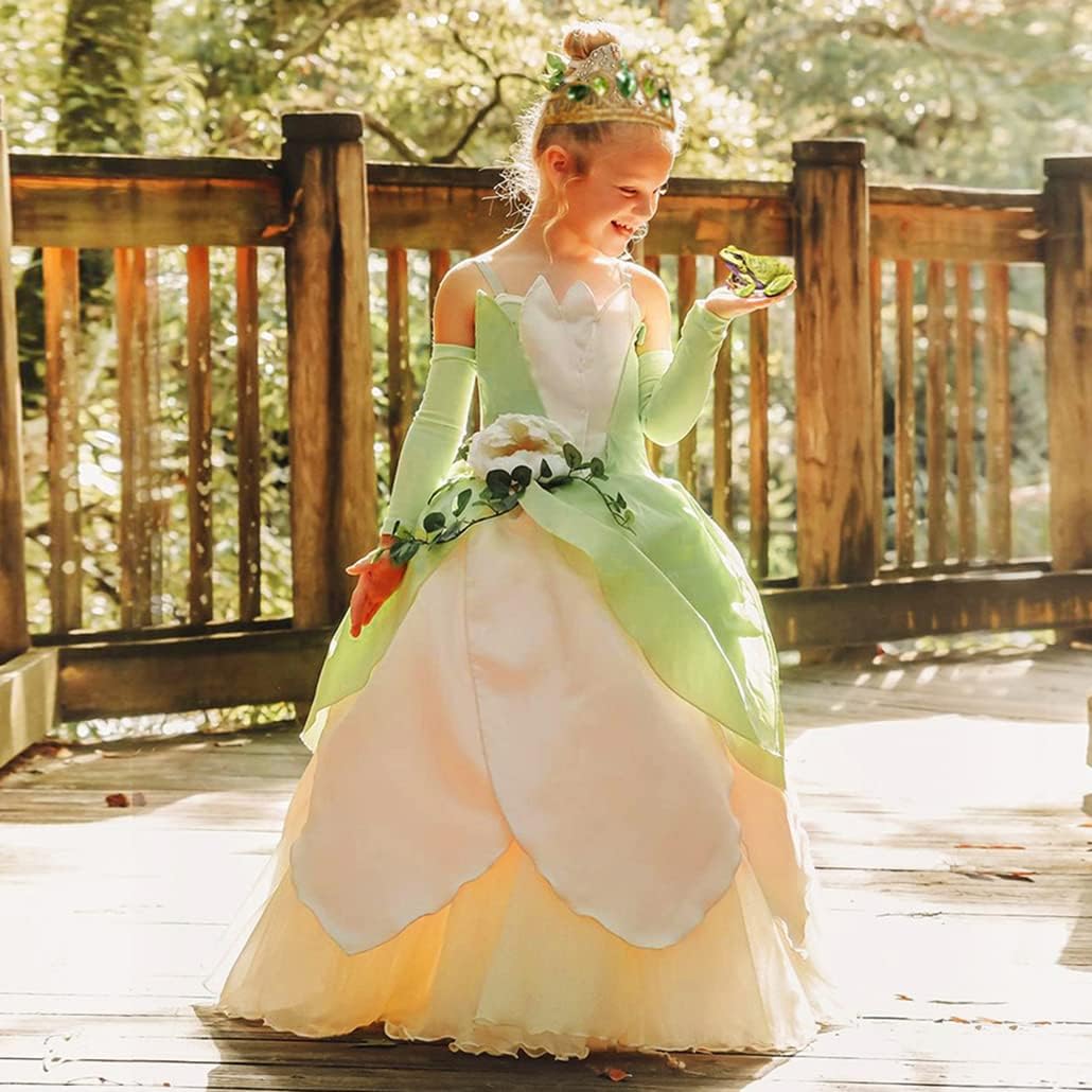 Yosbabe Girls Princess Tiana Costume Accessories Set