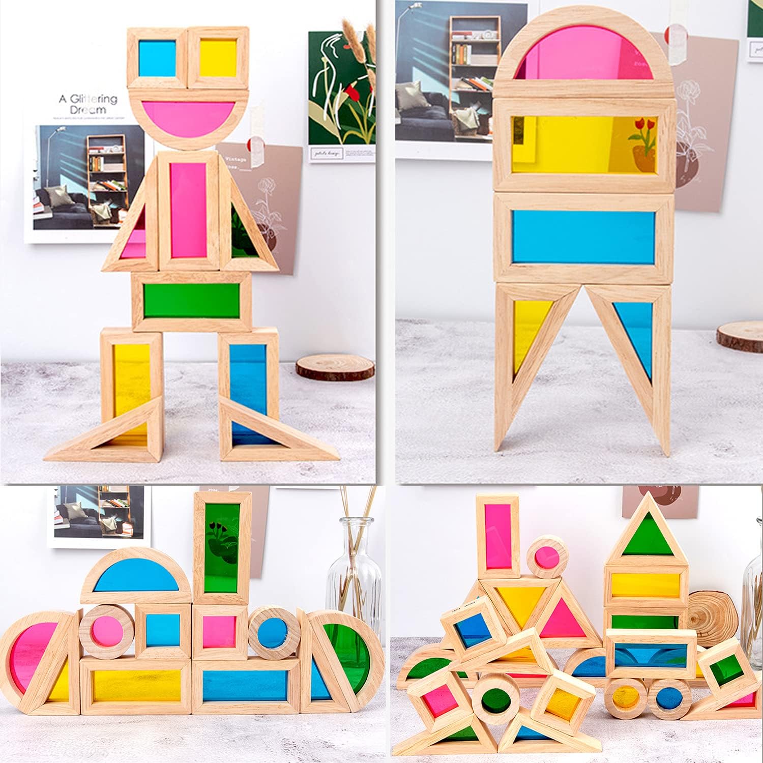 Xylolin 24 Piece Wooden Window Blocks Set 1