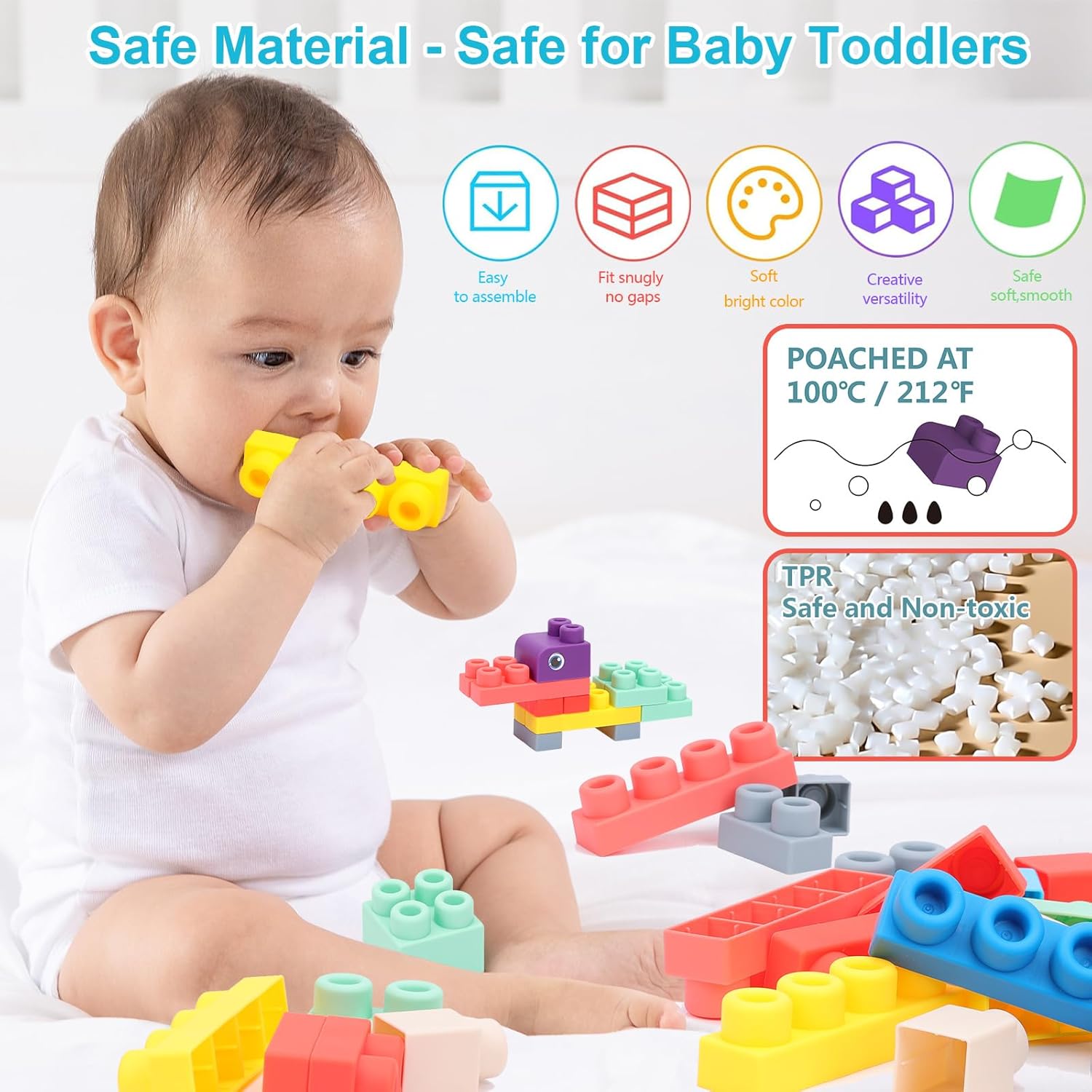 COUOMOXA Soft Building Blocks for Toddlers 1