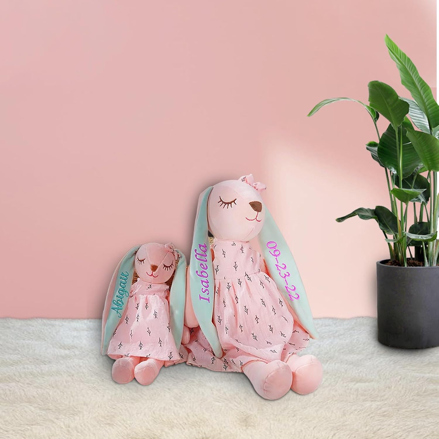Personalized Easter Bunny with Name Handmade Custom Plush Toy
