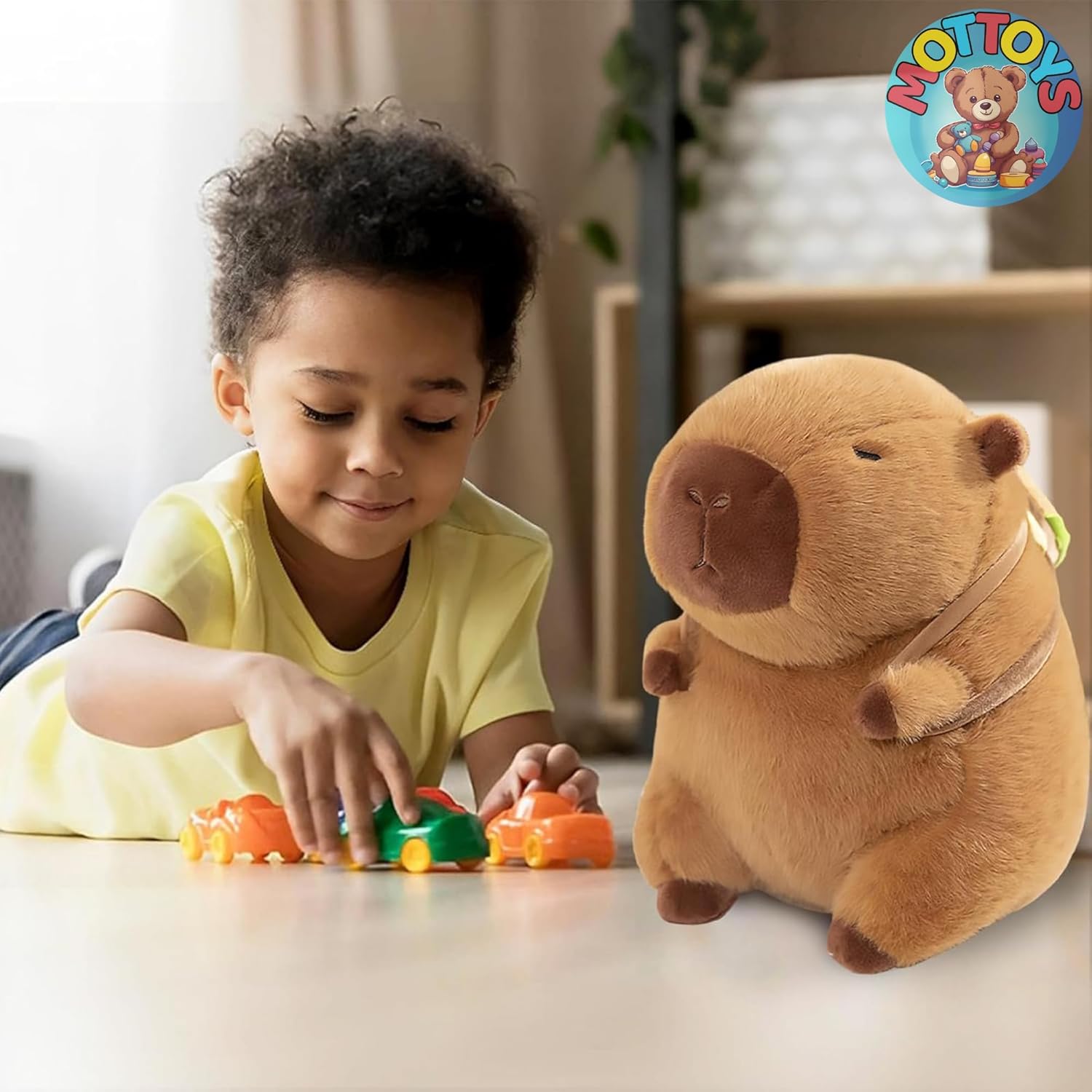 Cute Capybara Plush with Turtle Backpack - 8 Inch Huggable Stuffed Animal