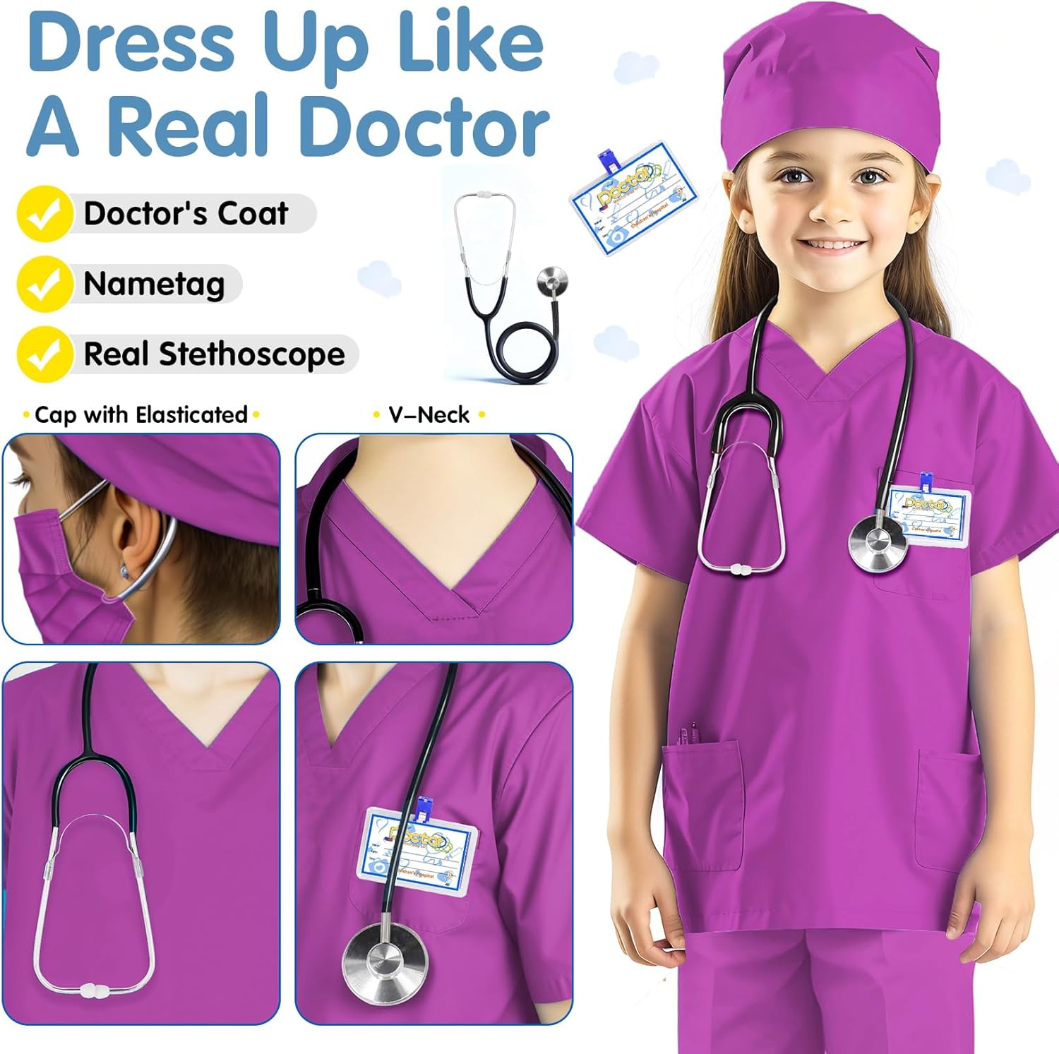 RioRand Doctor Costume for Kids 3-11 Years 1