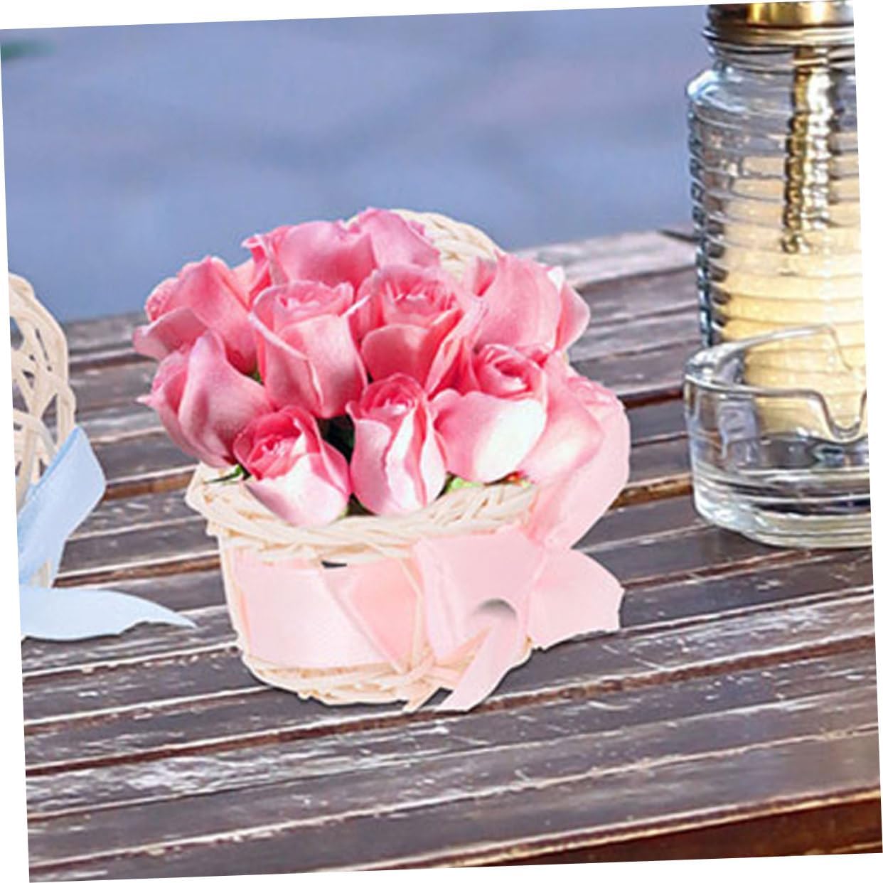 BESPORTBLE 6pcs Mini Wicker Doll Baskets with Handles 1