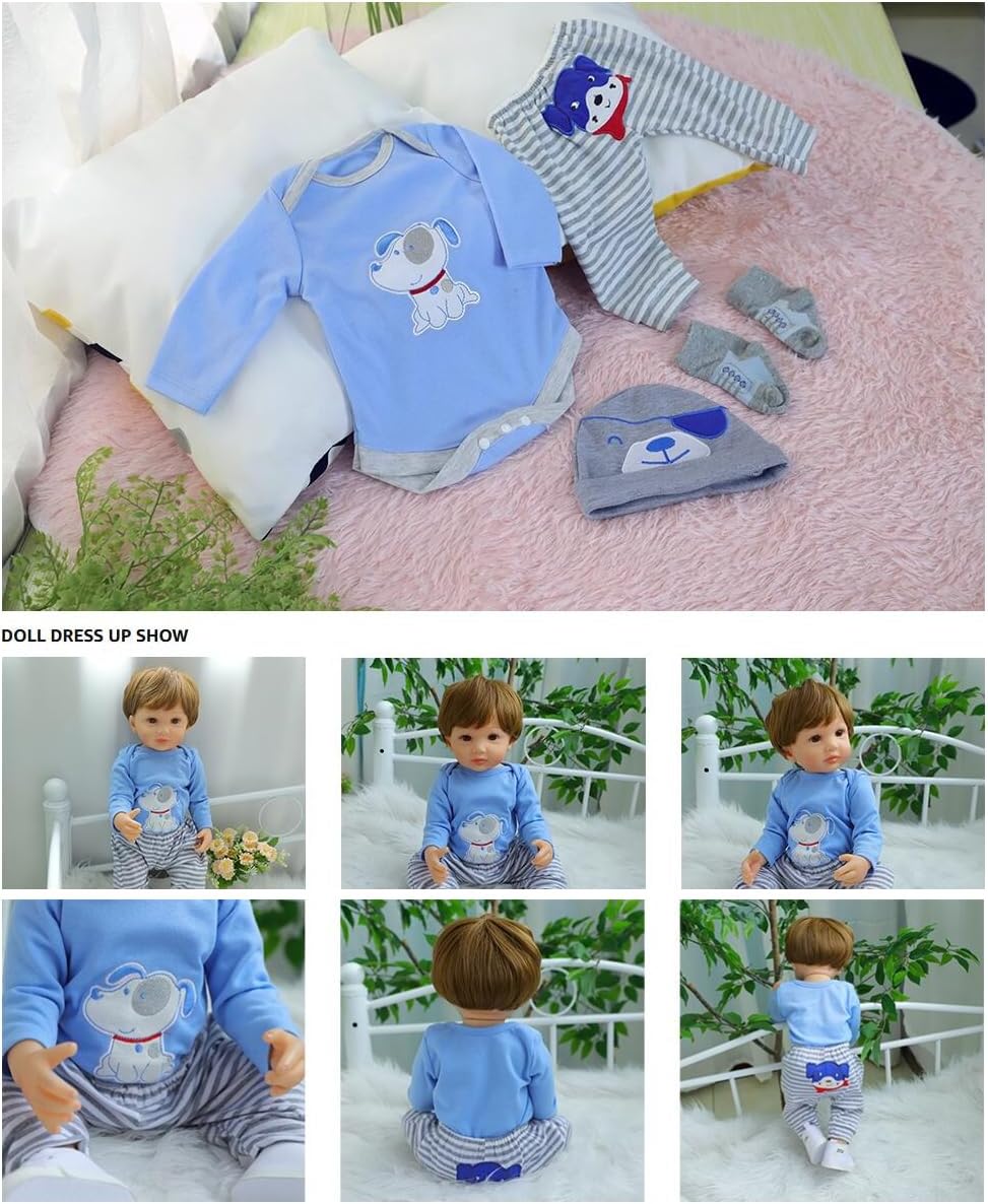 scnbom Reborn Baby Doll Clothes 4pcs Set