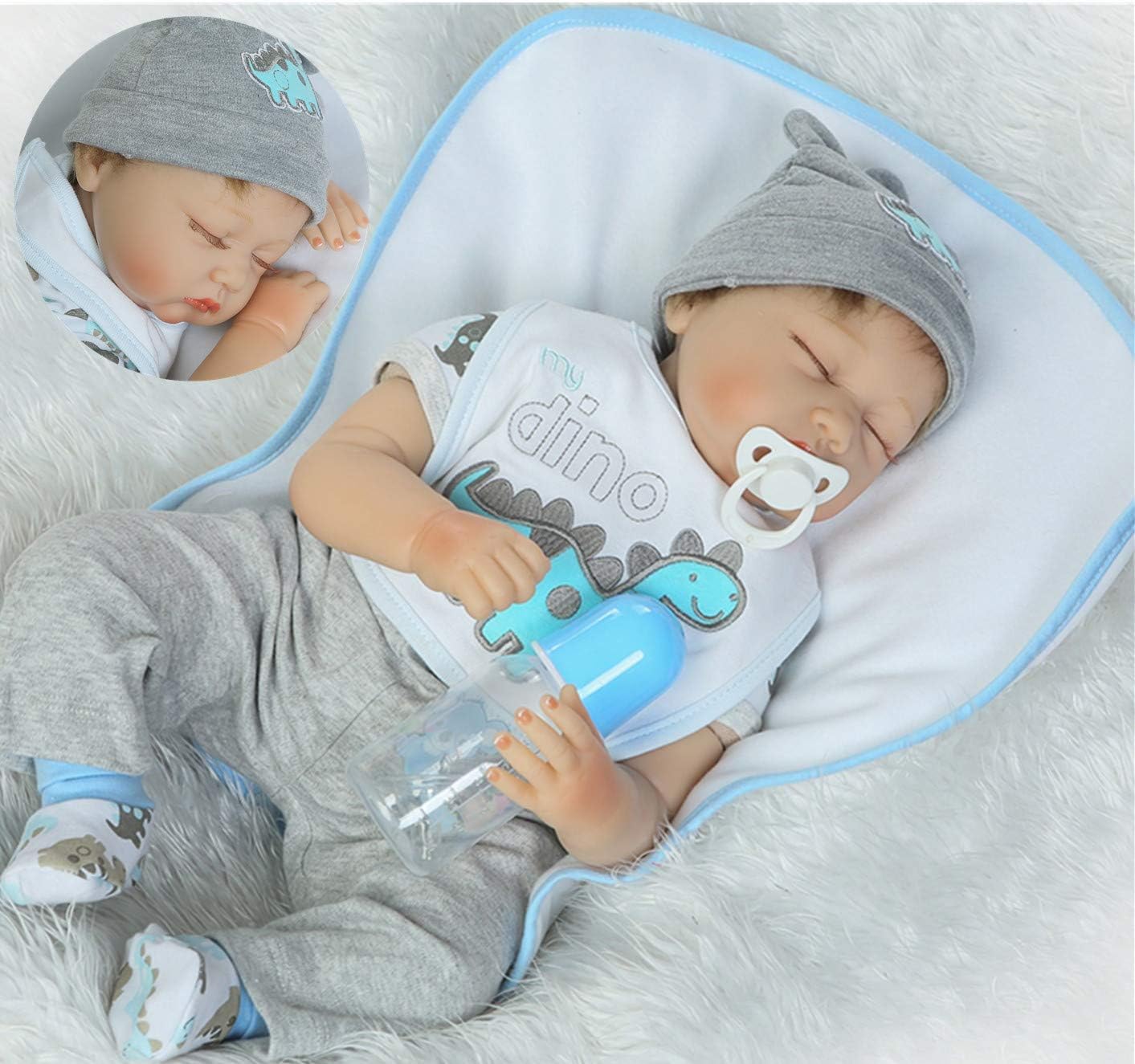 Pedolltree Reborn Baby Doll Boy Dinosaur Outfit 5pcs Set