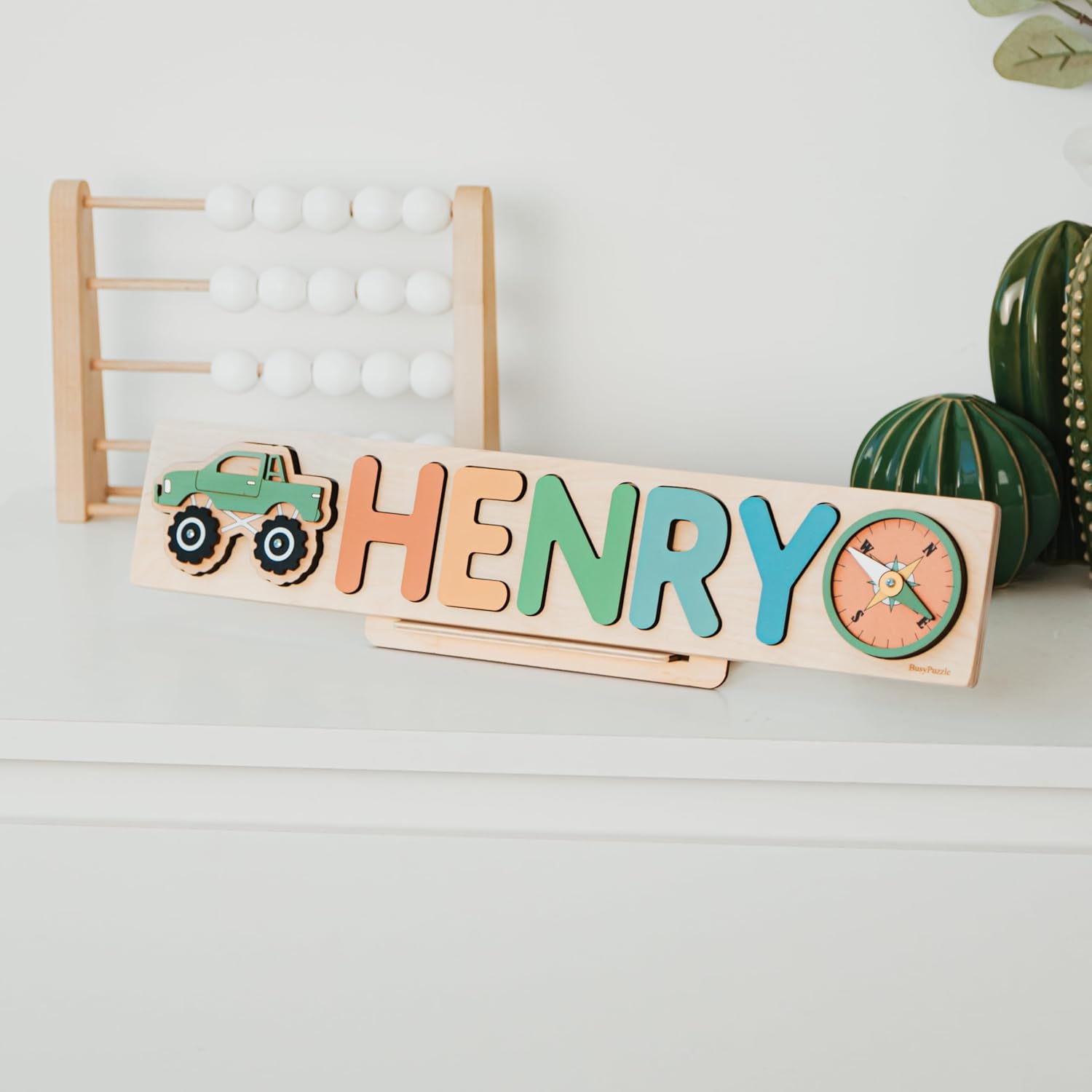 Personalized Wooden Name Puzzle for Baby Girl