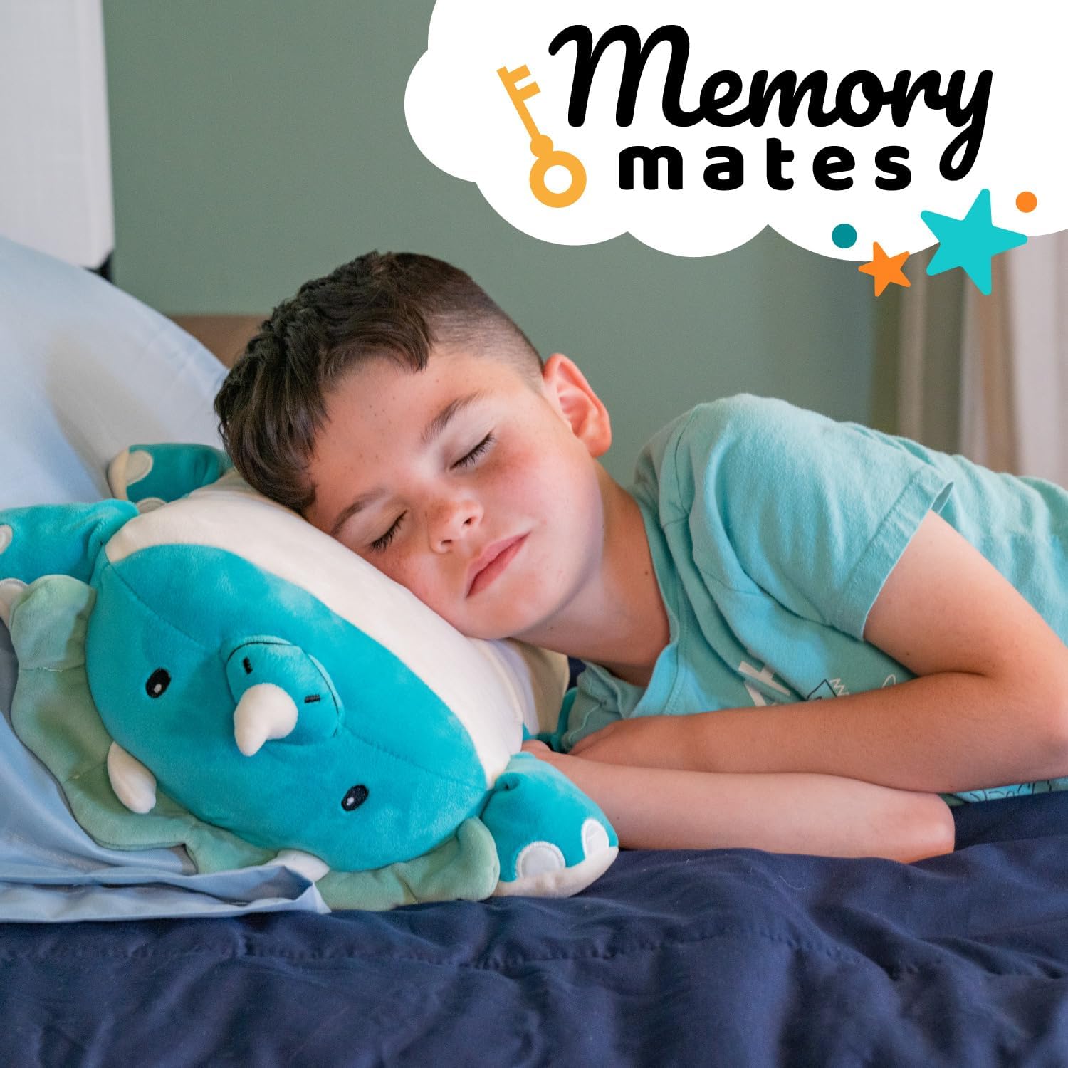 Cuddly Memory Foam Pillow Plush with Belly Pocket - Rory The Triceratops