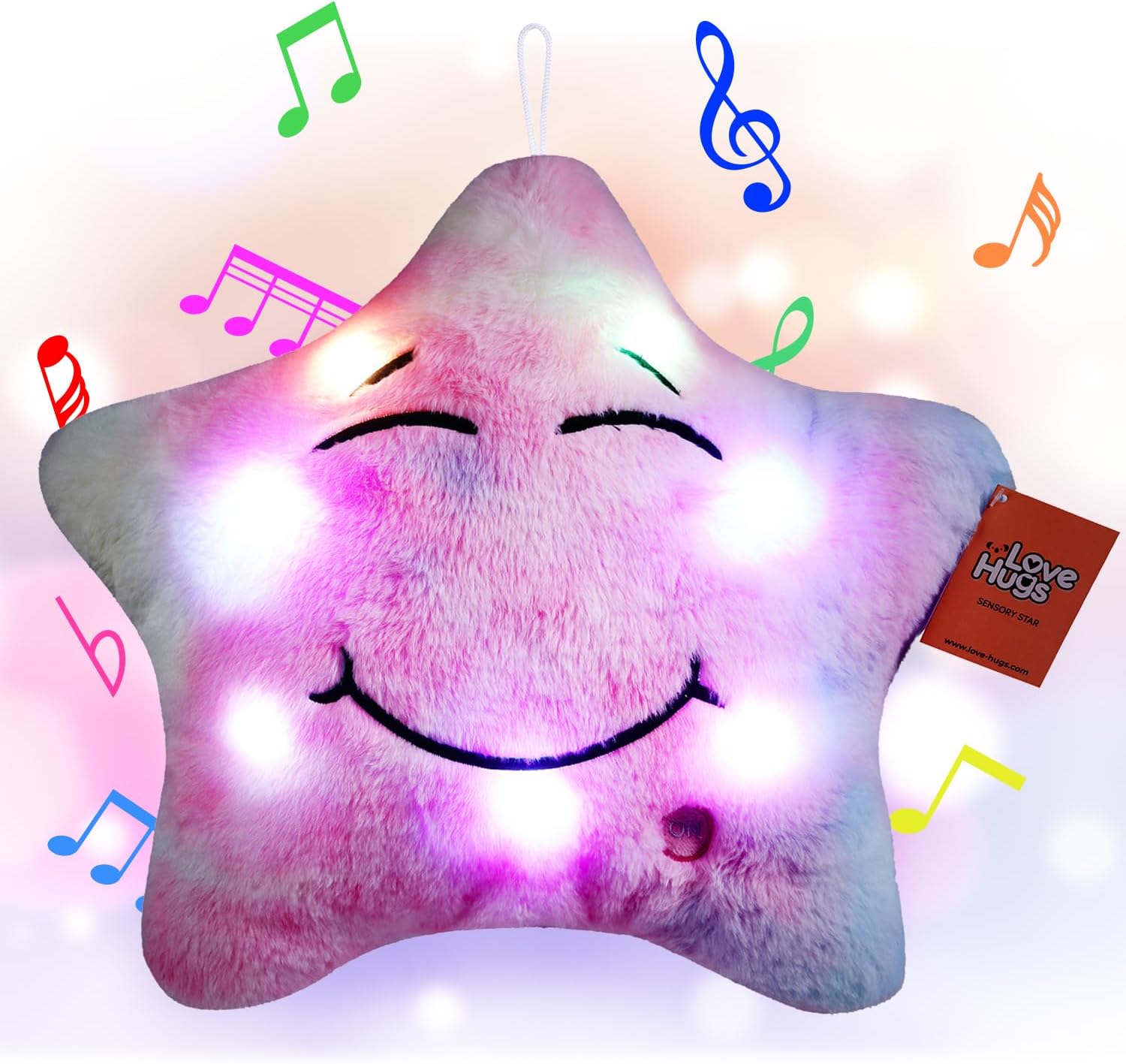 LoveHugs Musical Star Plush Light Up Toy for Newborn Autism