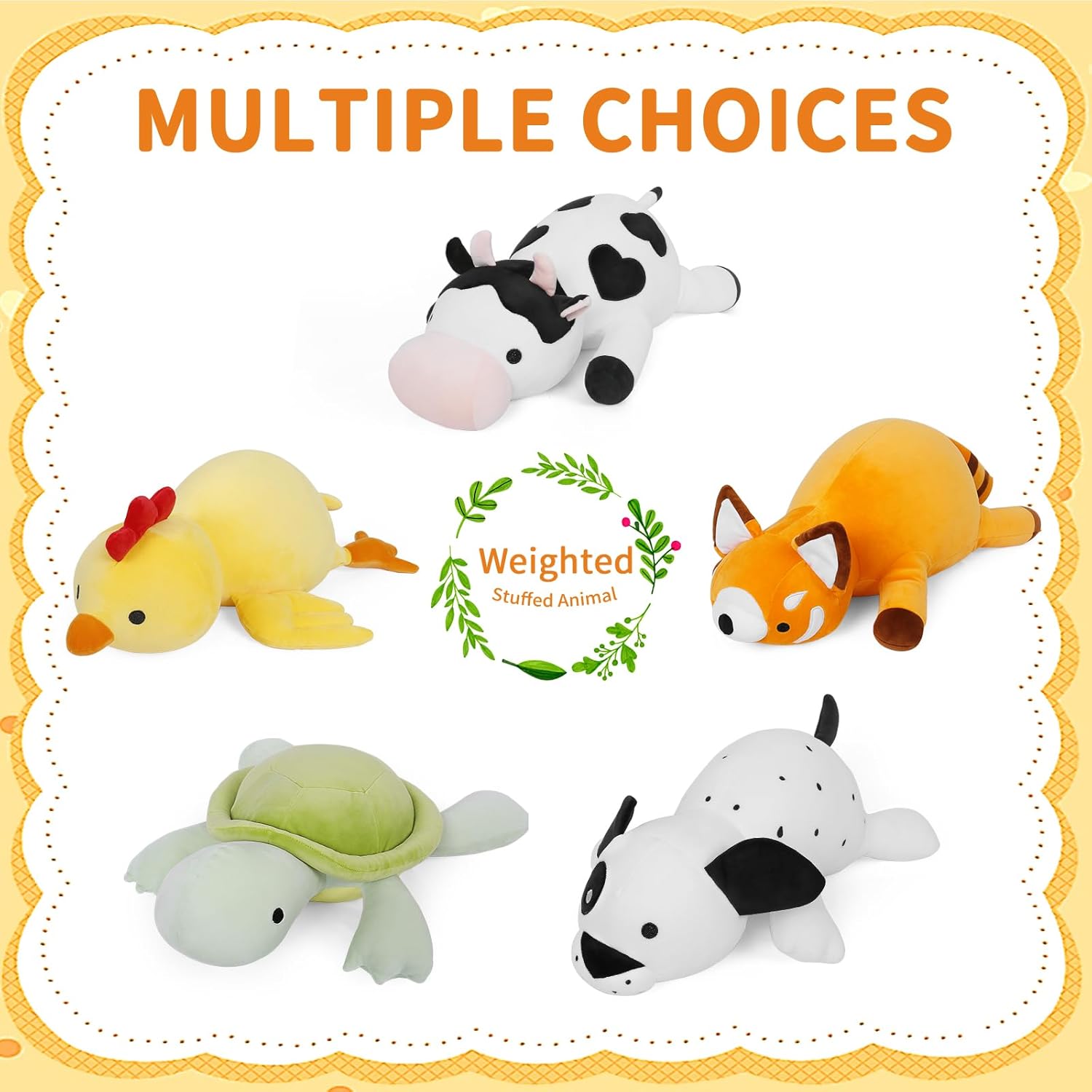FLORVIV Weighted Chicken Plush Toy 24 42lb Yellow