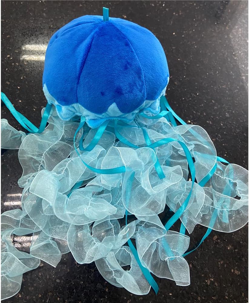 JIANEEXSQ Blue Jellyfish Plush Toy for Kids Room Decor