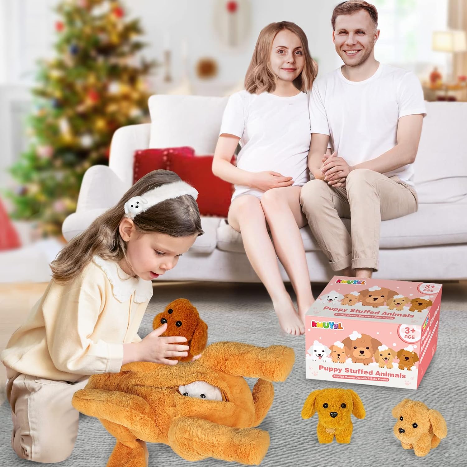 KMUYSL Puppy Plush Toy Set for Kids 3-8 Years
