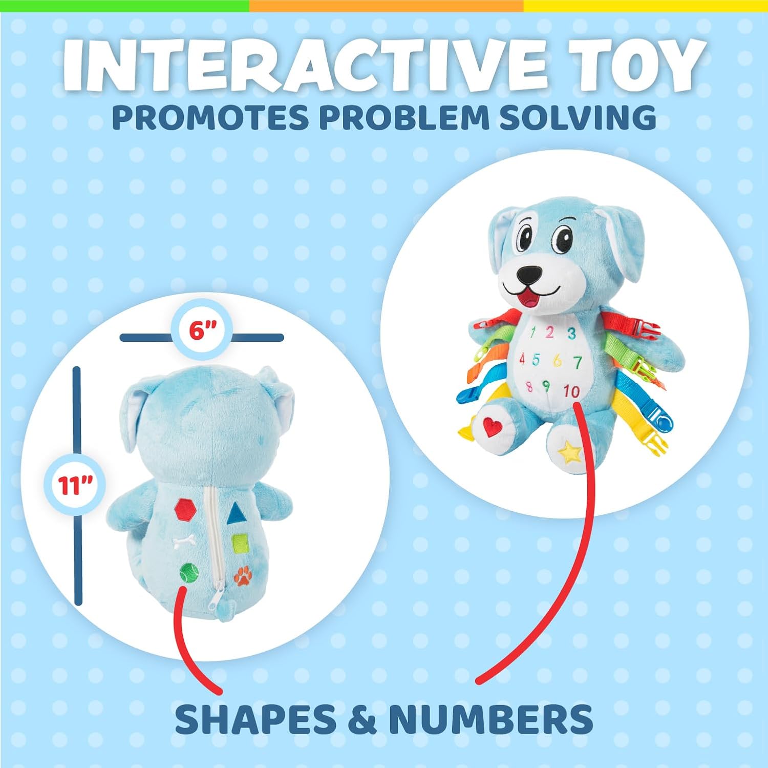 Buckle Toys Barkley Dog Sensory Learning Toy for Toddlers