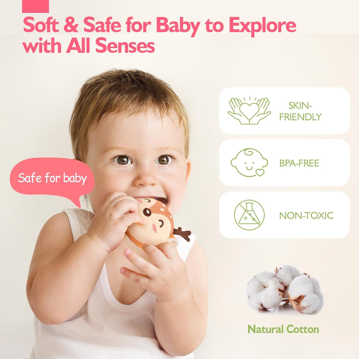 Hahaland Baby Girl 6-12 Months Sensory Toy Set