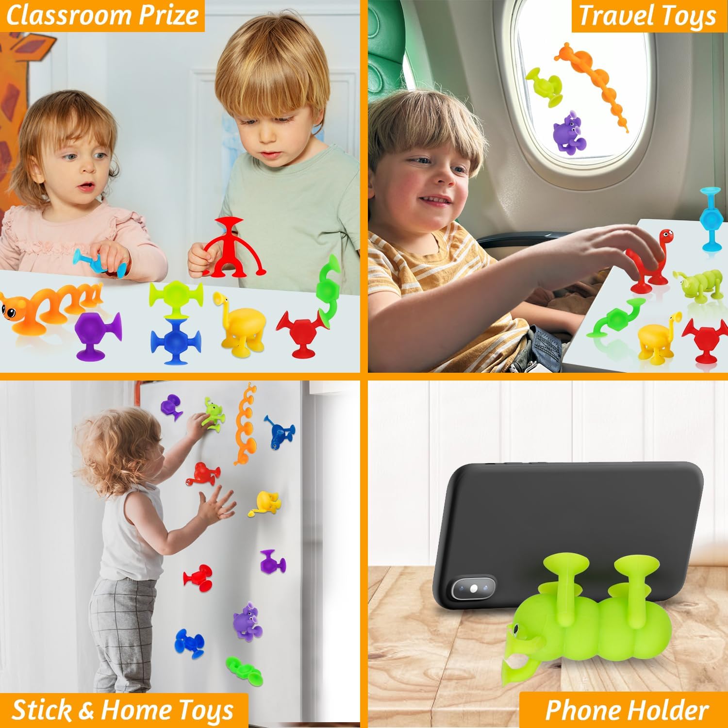 32 PCS Suction Cup Bath Toys for Kids 2 Years