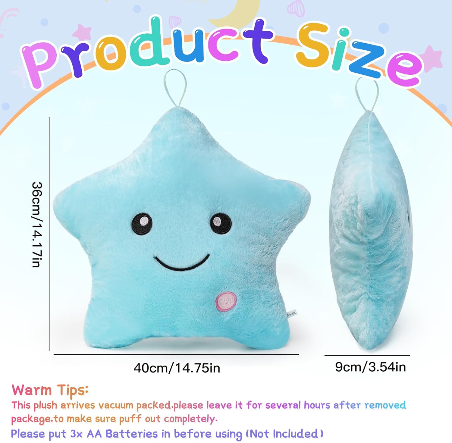 Subao Twinkle Star Plush Pillow Light Up Toy for Kids with Autism