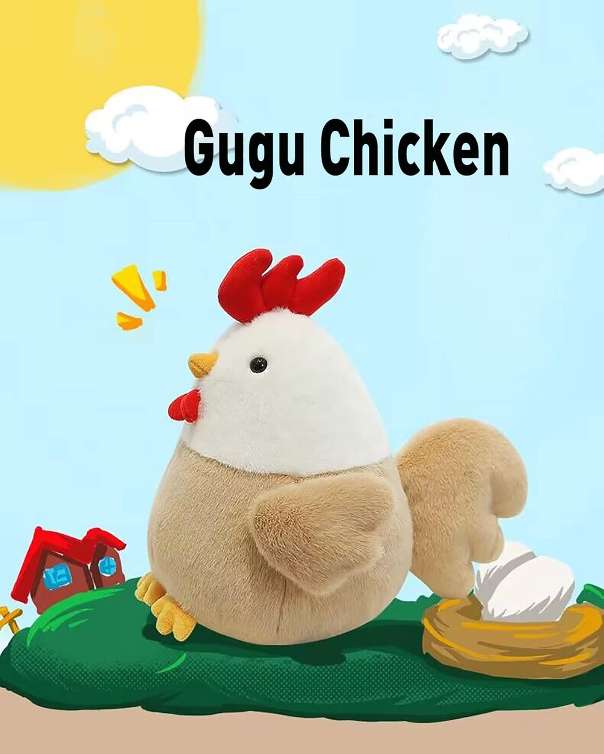 YUKOUQIAN 8 Inch Chicken Plush Stuffed Animal Toy
