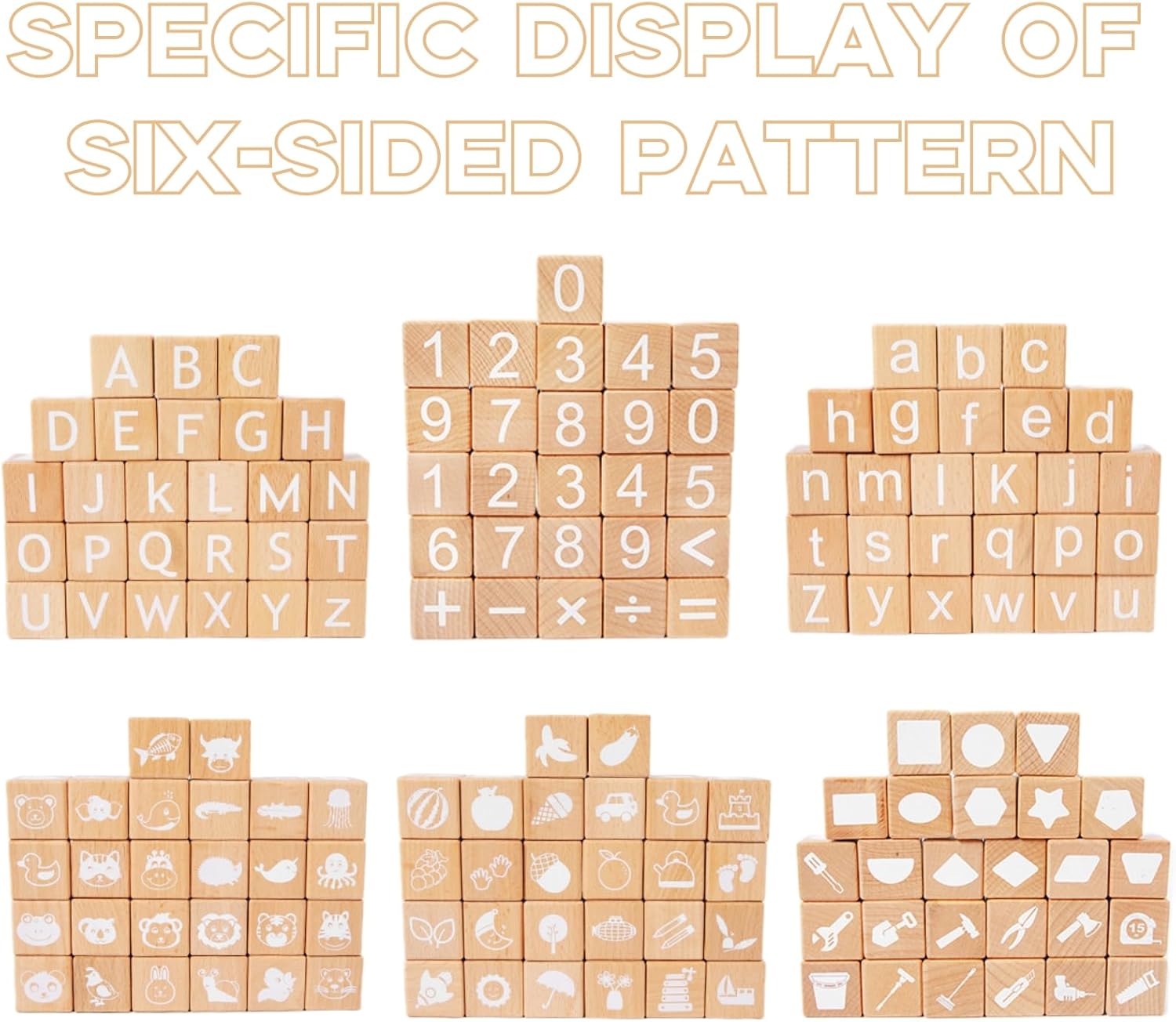 Peohud 26 Piece Wooden Alphabet Blocks for Kids