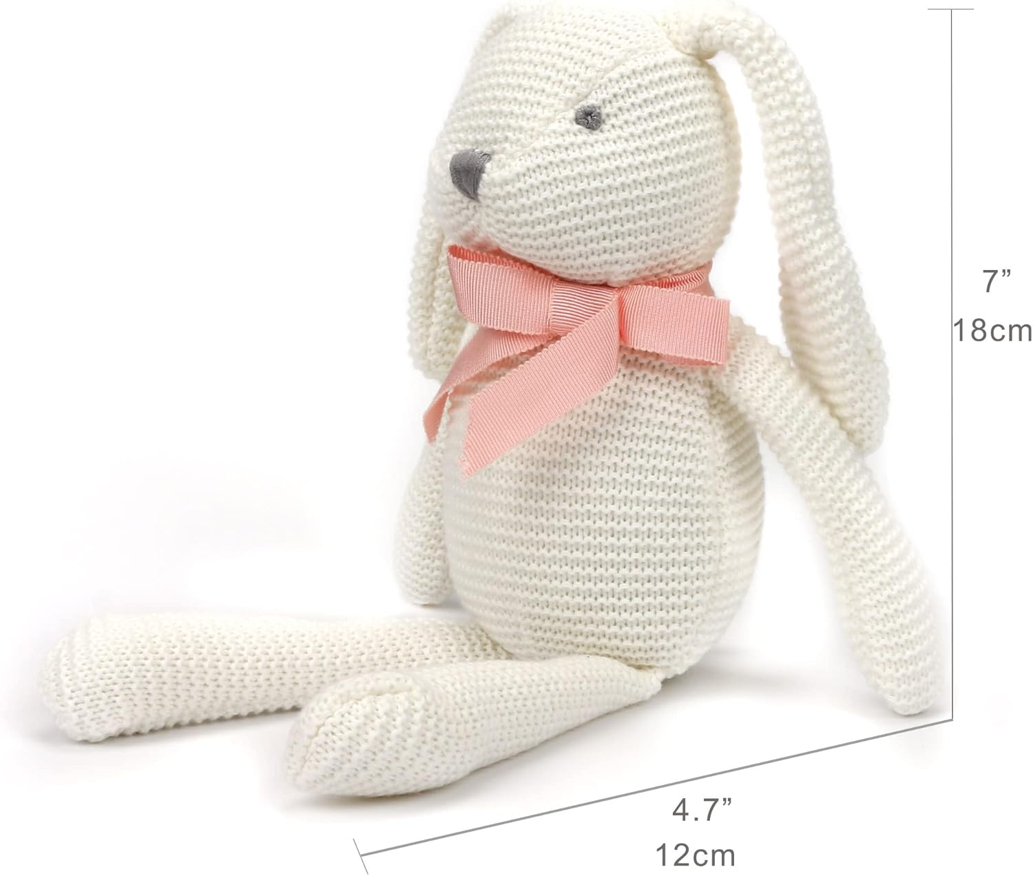 FLUFFYFUN Organic Baby White Bunny Stuffed Animal 71