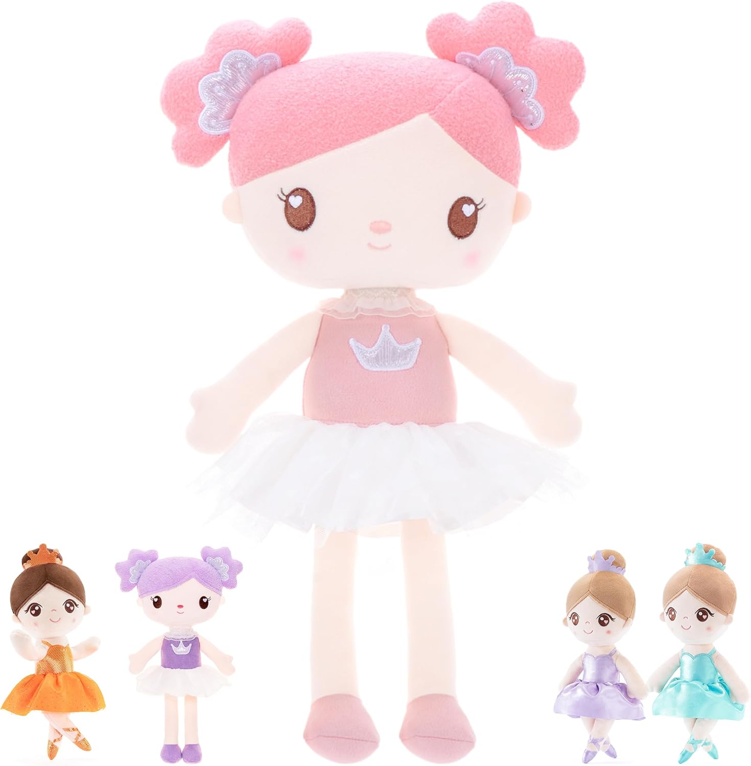 Gloveleya 15 Inch Plush Candy Girl Pink Stuffed Doll with Gift Bag