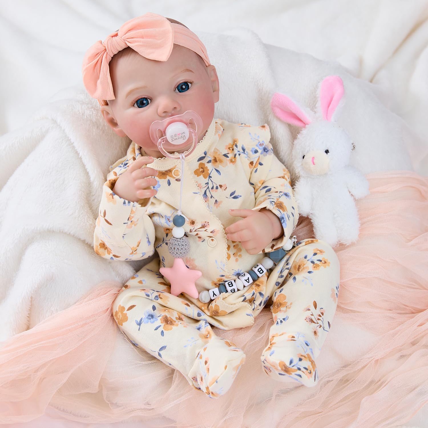 MYREBABY 17 Realistic Reborn Baby Girl Doll Set