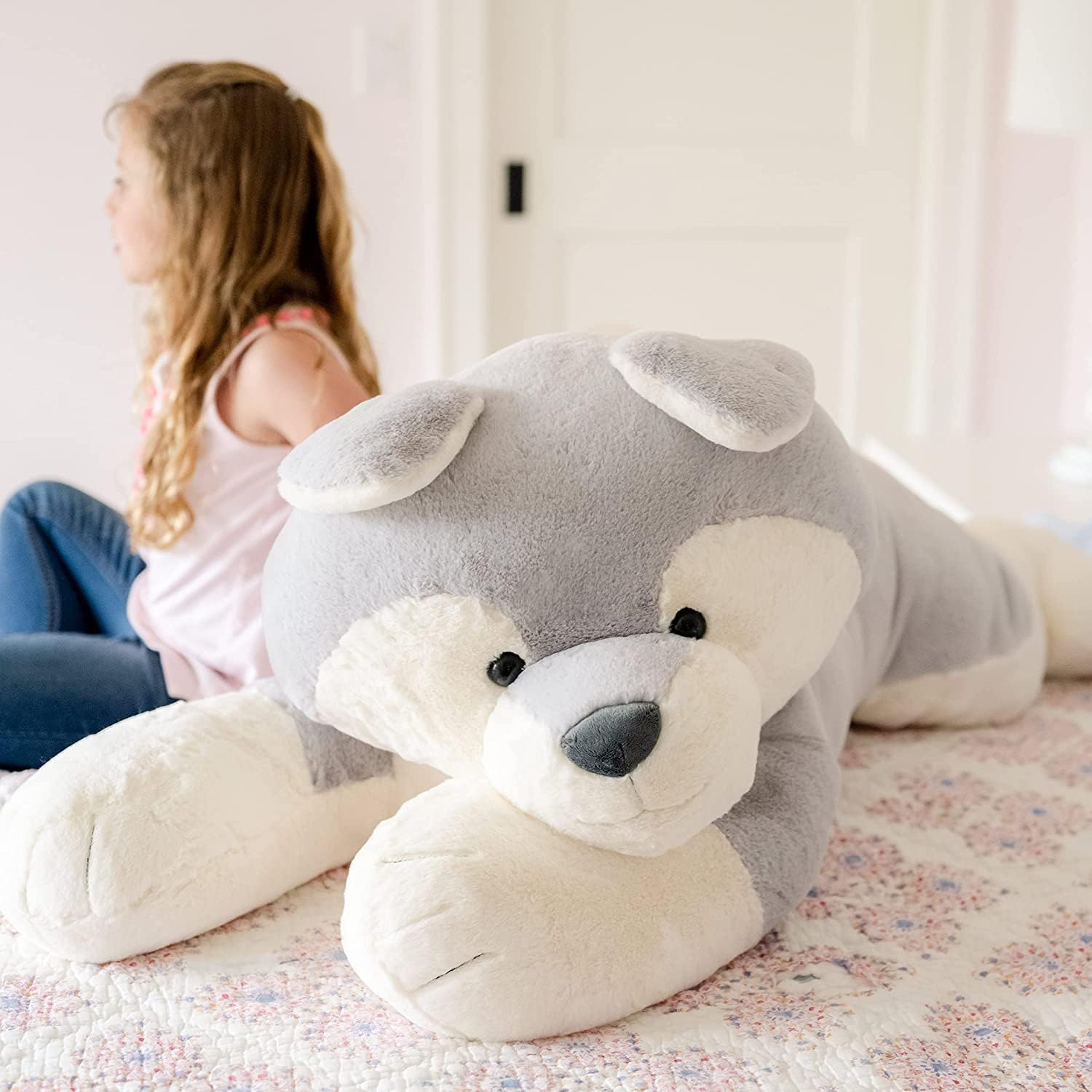 Animal Adventure Sqoosh2Poof Husky 44 Giant Plush Toy