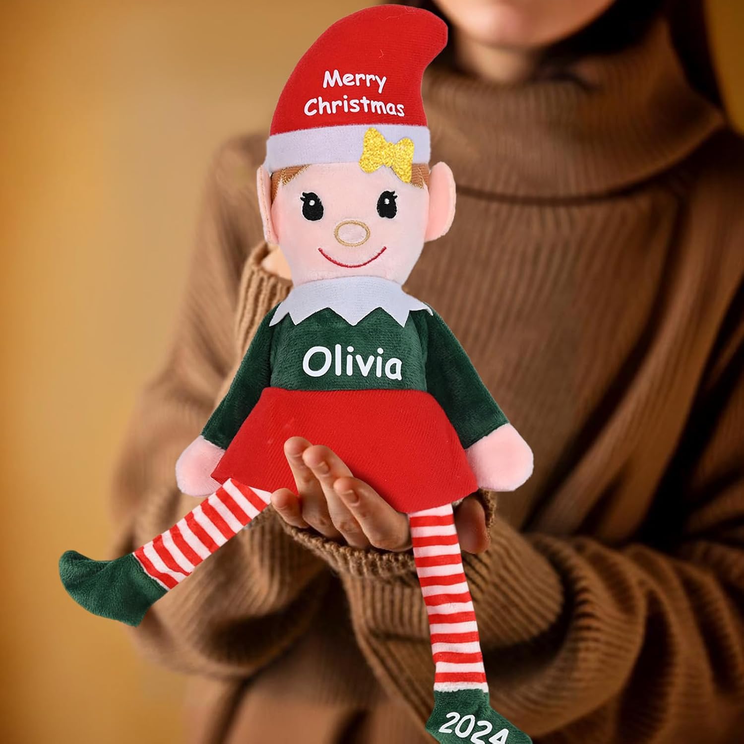 Custom Christmas Elf Doll Plush Personalized Name for Boys
