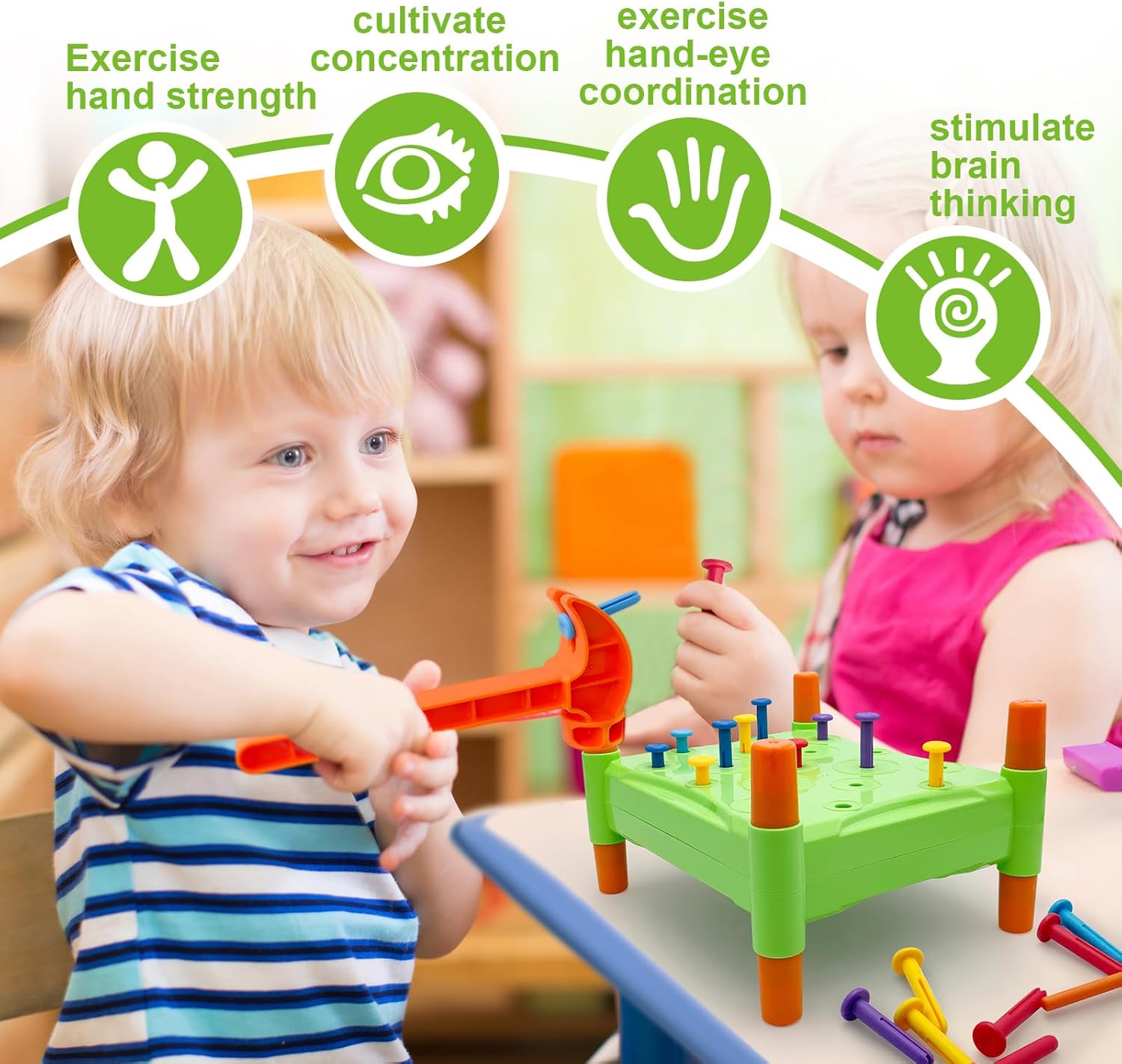 Baby Workbench Pounding Hammer Toy for Toddlers