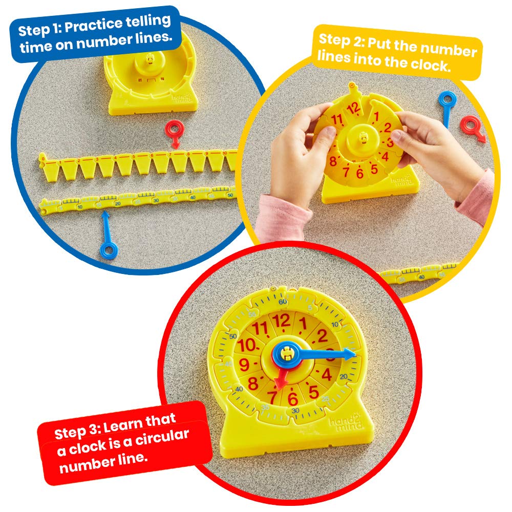 Hand2Mind NumberLine Clock Set of 6
