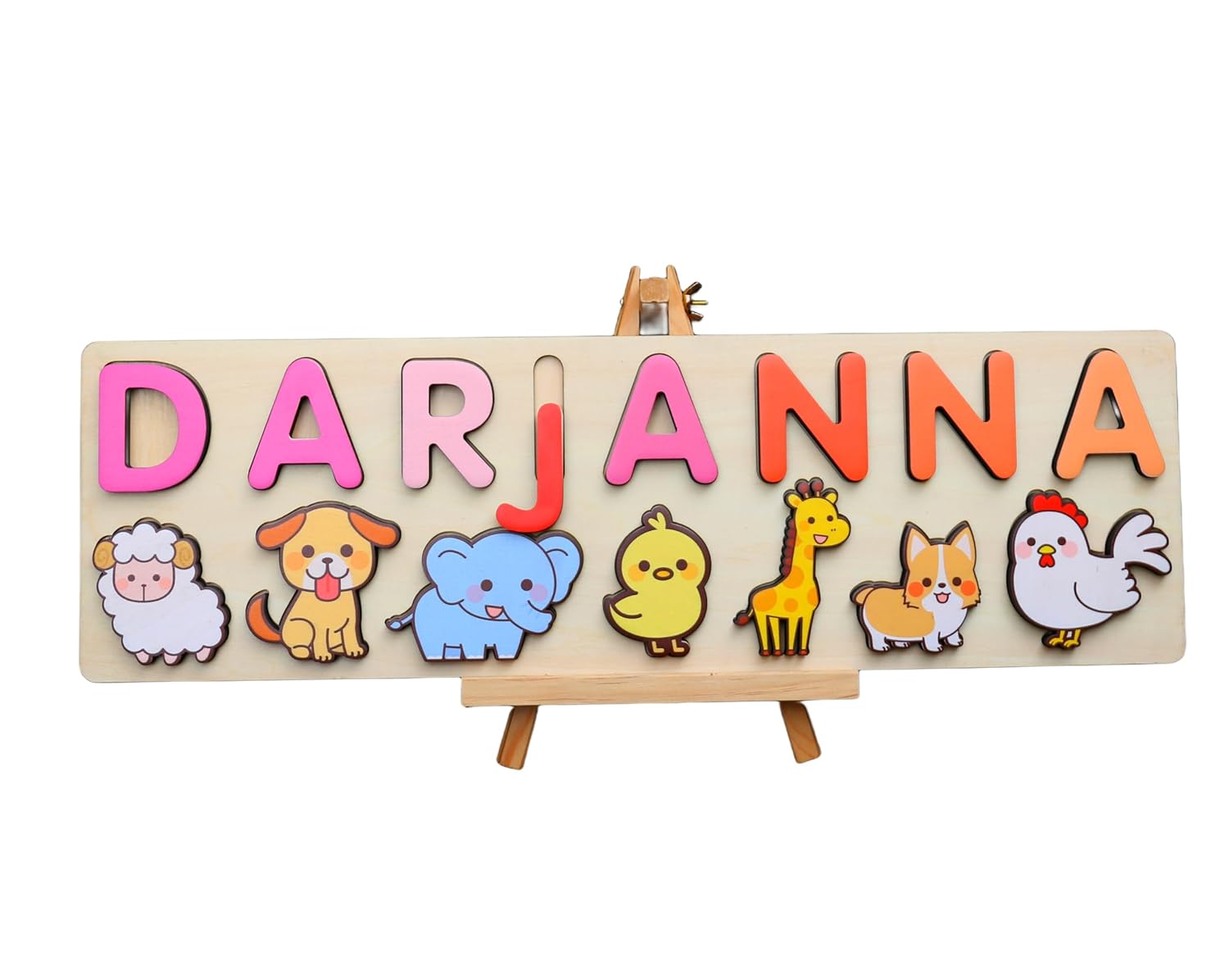 Vnque Wooden Name Puzzle for Kids Customized Baby Gift