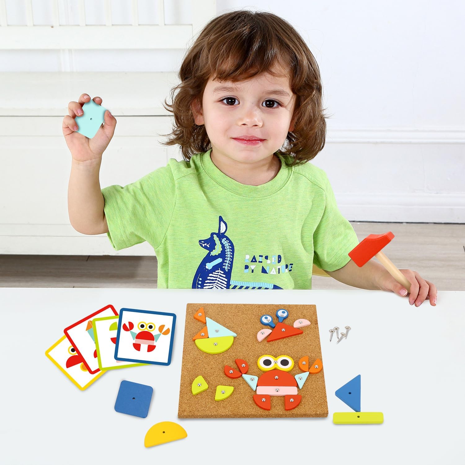 TOOKYLAND Fine Motor Toys Hammer and Nails Game for Kids