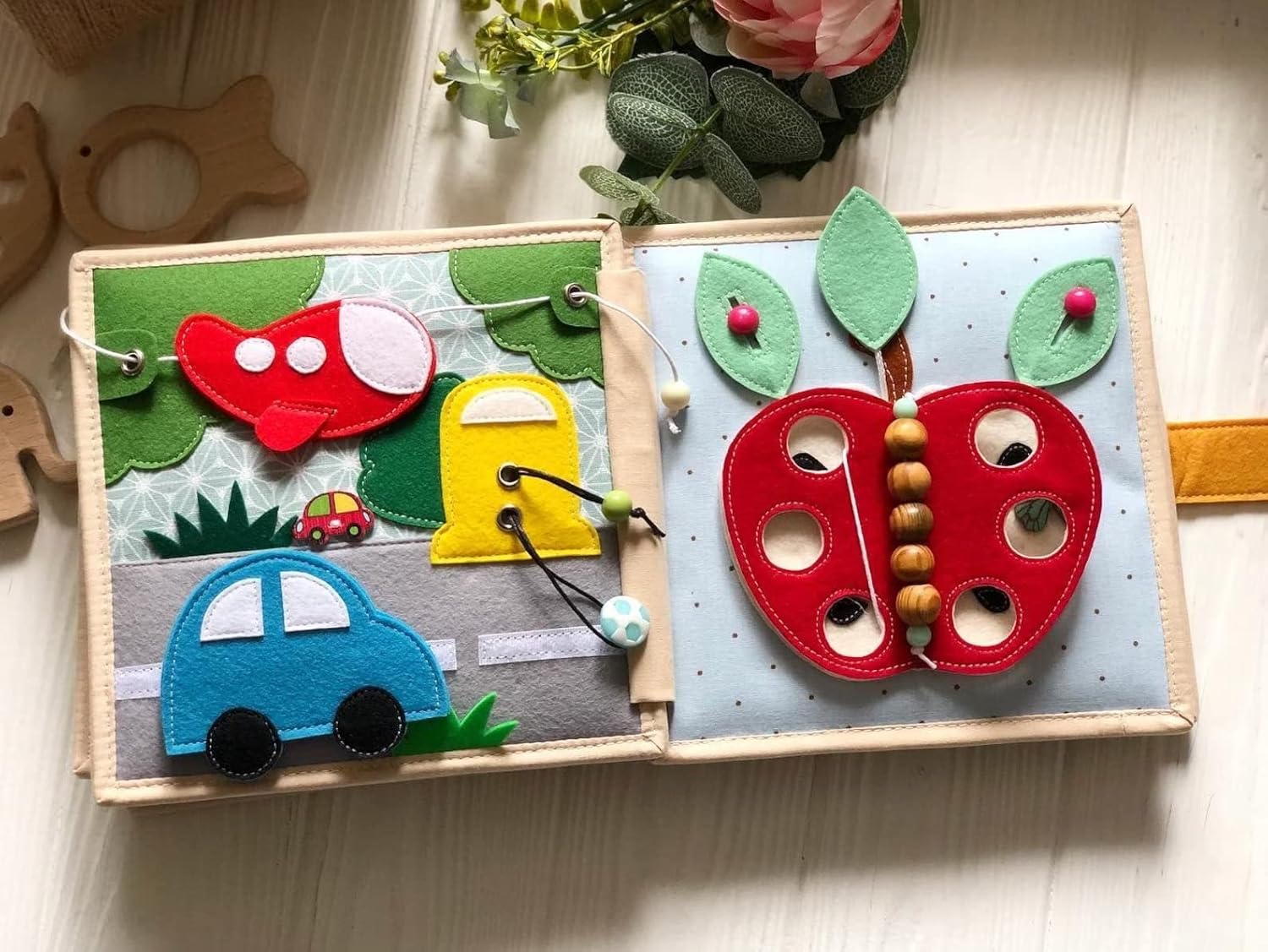 Quiet Baby Book with Fruits Vegetables Numbers Shapes