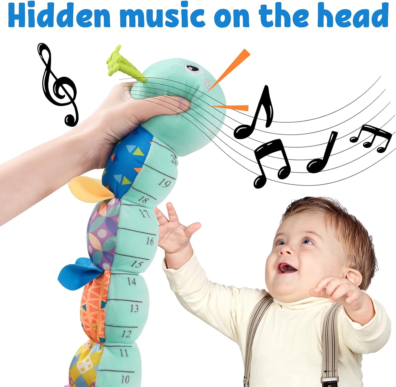 LIGHTDESIRE Musical Caterpillar Baby Toy Blue