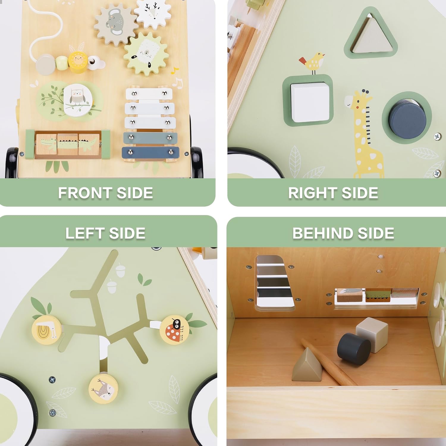 Wooden Baby Walker for Motor Skills Development