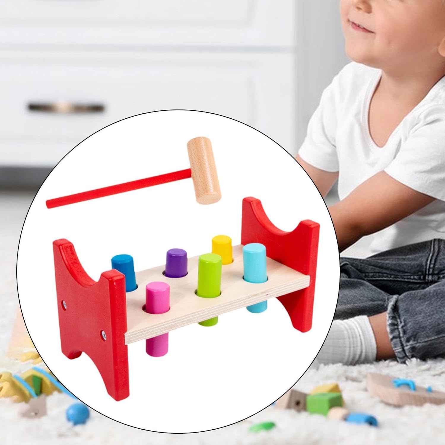 DYNWAVE Wooden Hammering Toy for Toddlers
