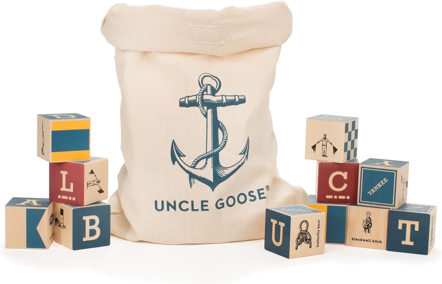 Uncle Goose Nautical Blocks Canvas Bag - USA Made