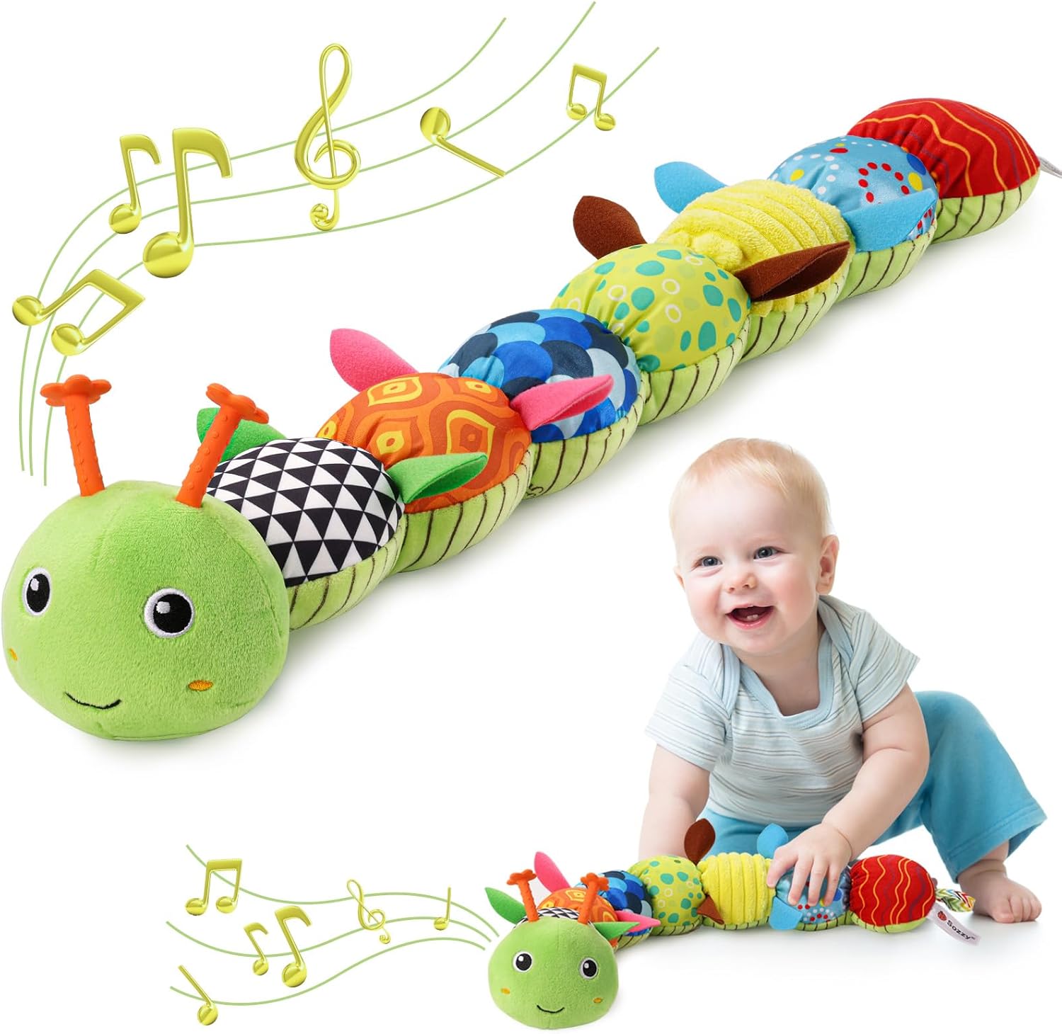 AWOTOY Musical Caterpillar Baby Toy for 0-12 Months